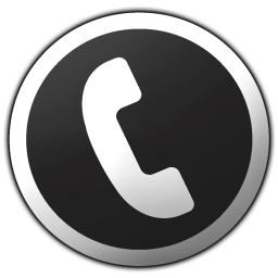 ikona telefonu czarne tlo biala sluchawka na tym tle